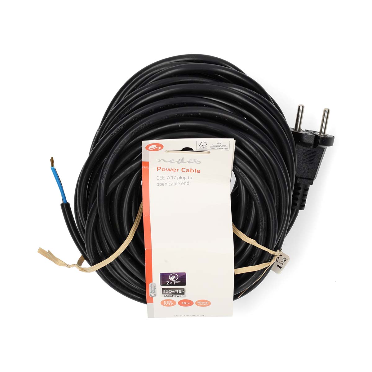 Levně Napájecí kabel k vysavači 2 x 1 mm², 15 m